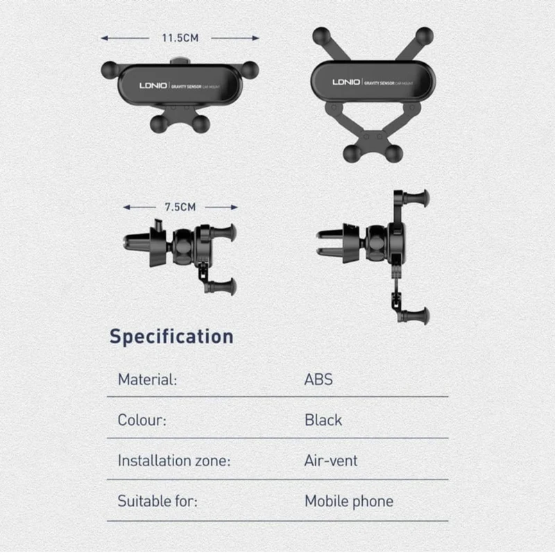پایه نگهدارنده گوشی موبایل الدینیو مدل MG03 | هولدر دریچه کولری خودرو - Image 3