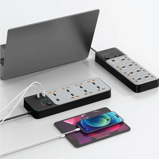 چندراهی برق یونیورسال و شارژر حرفه‌ای پرودو مدل PD-FWCH099-BK - Image 3