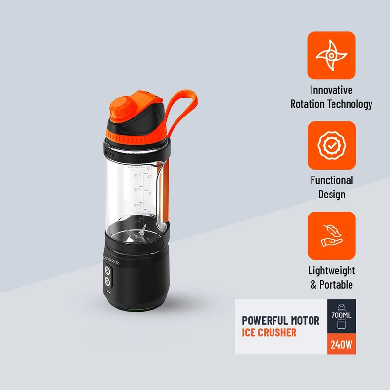 شیکر و مخلوط‌کن شارژی قابل‌حمل Porodo Dual Spin Portable Blender مدل PD-PBLNDR - Image 2