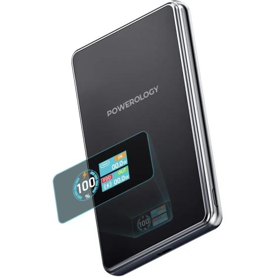 پاوربانک 10000 میلی‌آمپرساعت Powerology Skye با شارژ بی‌سیم و نمایشگر دیجیتال - Image 2